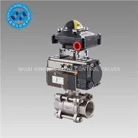 Pneumatic 3PC Stainless Hlau Pob Valve