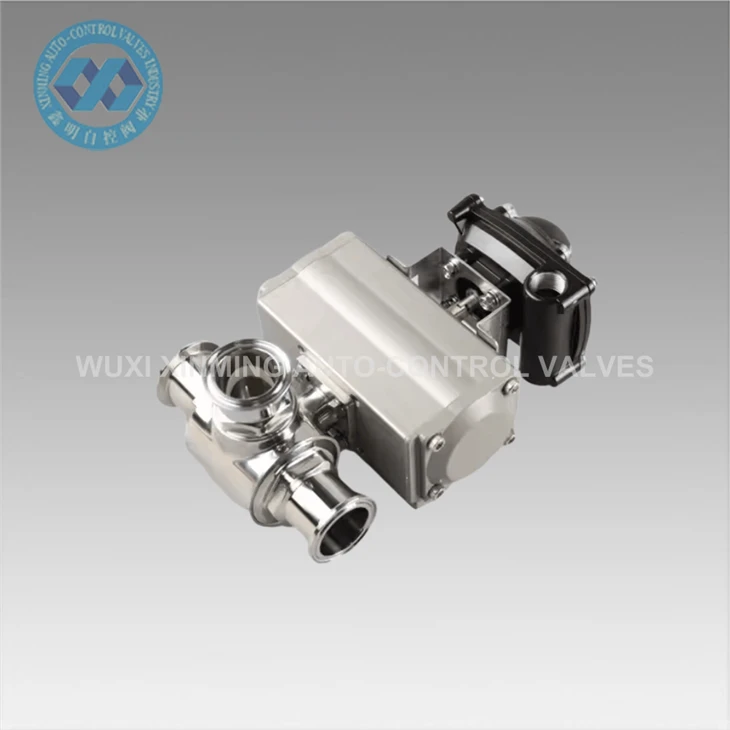 Lt stainless hlau pneumatic peb-txoj kev pob valve