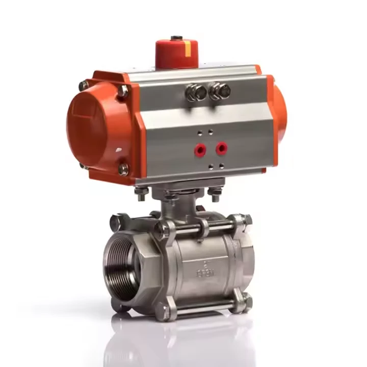 High Qual Pneumatic Xov Pob Pob Valve nrog peb lub quarter-tig ua kev ua kom haum rau kev tswj cov Flow