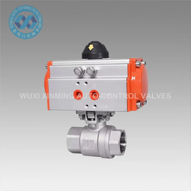 Ib Leeg thiab Ob Chav Nkaus Pob Valve Nrog Actuator