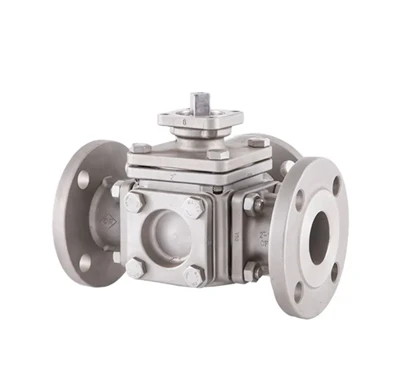 3 Txoj Kev Pob Valve Nrog 180 Degree Tig Pneumatic Actuator
