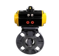 Tshiab Tuaj Txog PVC Flange Npauj Npaim Valve Nrog Pneumatic Actuator