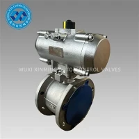Ib Leeg Ua Pneumatic Ua yeeb yam flanged pob valve