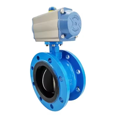 Sturdy Thiab ntseeg tau Pneumatic Ob Chav Eccentric Flange Npauj Npaim Valve